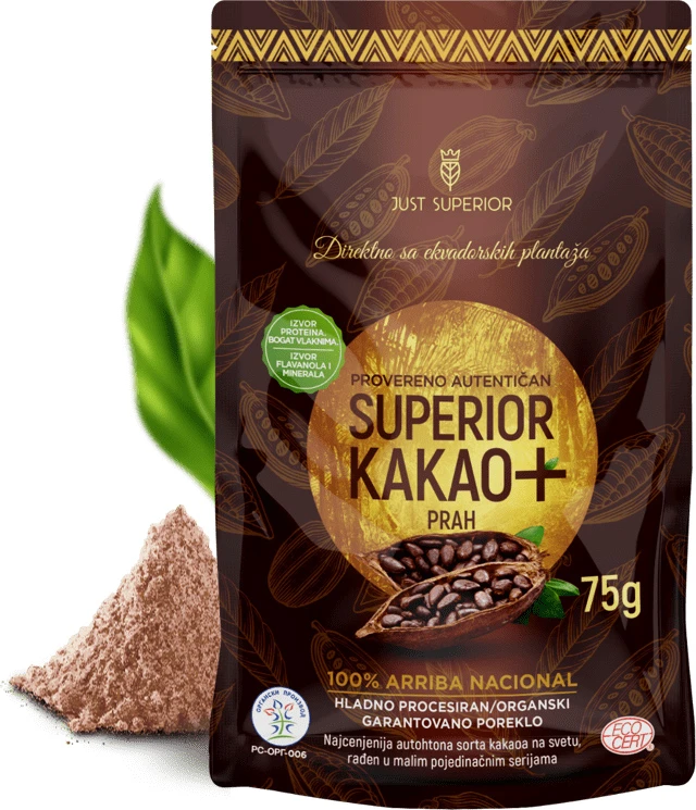 Kakao prah Arriba (organski proizvod) 75 g Just Superior